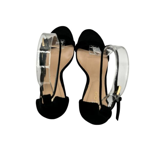 ALDO Black Suede Ankle Strap High Heel Sandals Evening Party Shoes Size‎ 6 - Picture 6 of 9